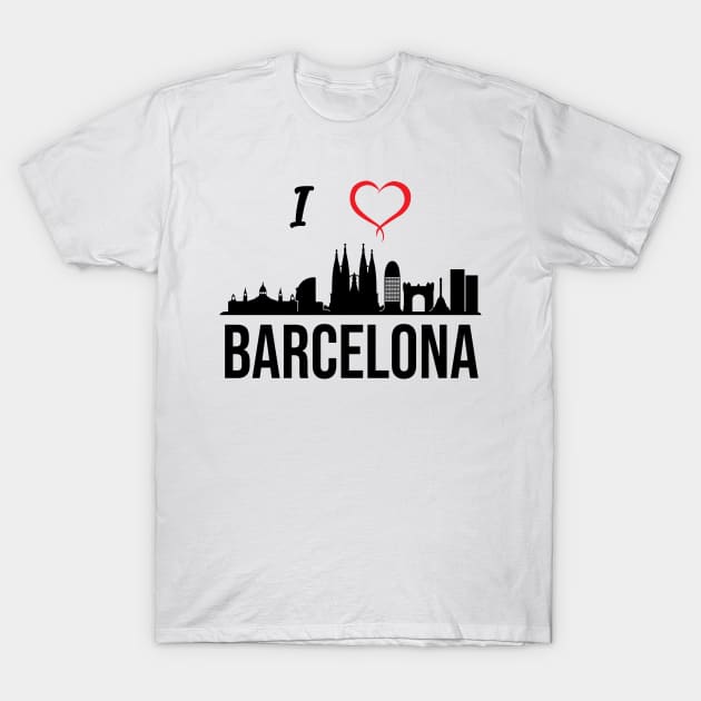 I love Barcelona Spain T-Shirt by alltheprints